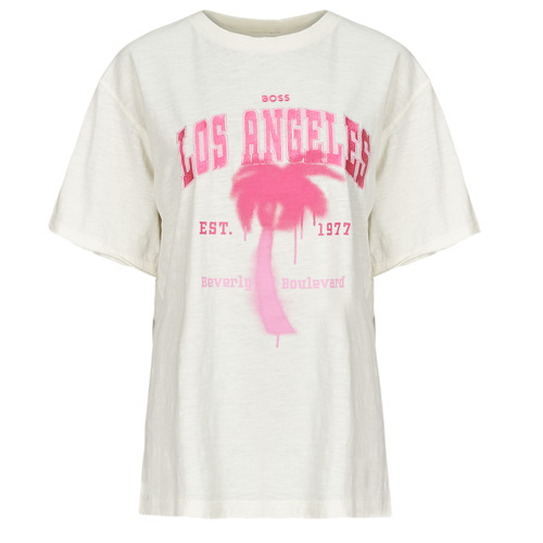 Abbigliamento Donna T-shirt maniche corte BOSS C_Eband Bianco / Rosa