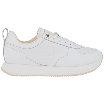 Scarpe Donna Sneakers Tommy Hilfiger Casual Leather Runner Bianco