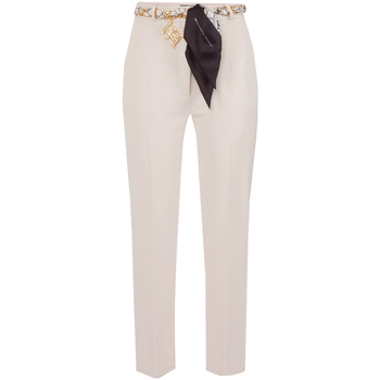 Abbigliamento Donna Pantaloni Elisabetta Franchi pa04737e2-193 Bianco