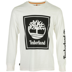 Abbigliamento Uomo T-shirt maniche corte Timberland Stack Logo Tee Ls Bianco
