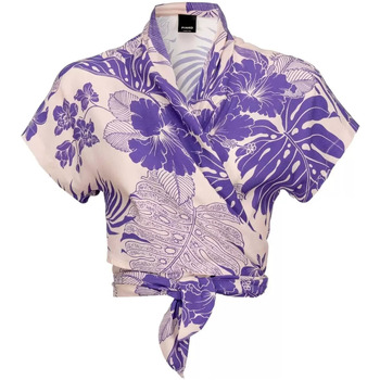 Abbigliamento Donna Top / T-shirt senza maniche Pinko blusa stampa floreale viola Viola