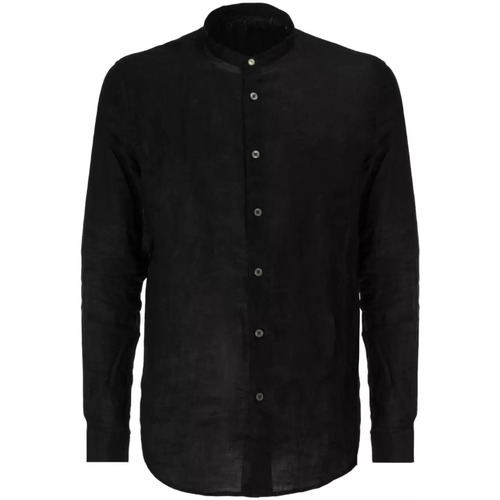 Abbigliamento Uomo Camicie maniche lunghe Outfit camicia coreana nera Nero