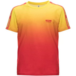 Abbigliamento Uomo T-shirt & Polo Moschino t-shirt gialla bande logate sulle spalle Giallo
