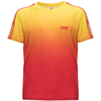 Abbigliamento Uomo T-shirt & Polo Moschino t-shirt gialla bande logate sulle spalle Giallo