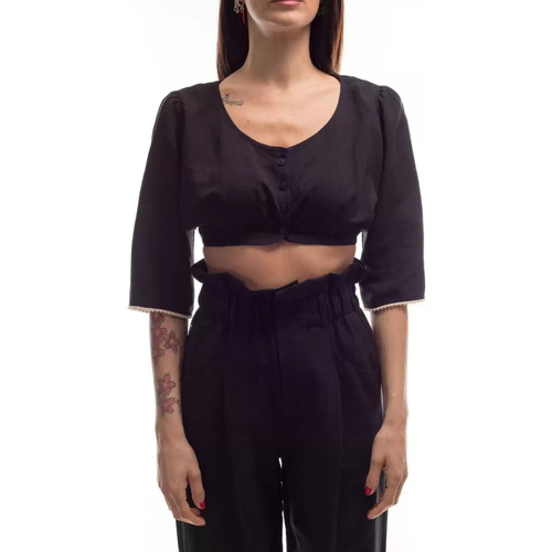 Abbigliamento Donna T-shirt & Polo Jijil top in lino nero Nero