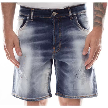 Abbigliamento Uomo Shorts / Bermuda Studio Homme bermuda in jeans chiaro strappato Blu