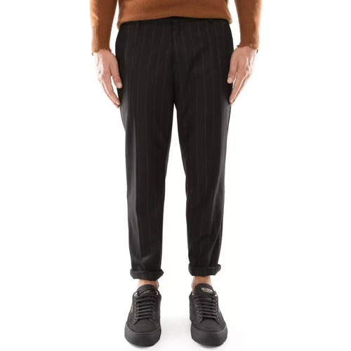 Abbigliamento Uomo Pantaloni Marsem pantalone elegante nero gessato Grigio