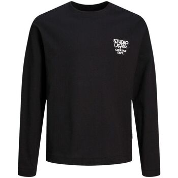 Abbigliamento Bambino T-shirt & Polo Jack & Jones 12242879 SILVERLAKE-BLACK Nero