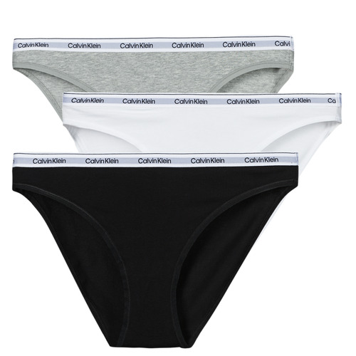 Biancheria Intima Donna Culotte e slip Calvin Klein Jeans BIKINI 3PK X3 Nero / Grigio / Bianco