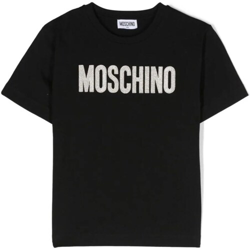 Abbigliamento Bambina T-shirt maniche corte Moschino HDM060LAA10 Nero