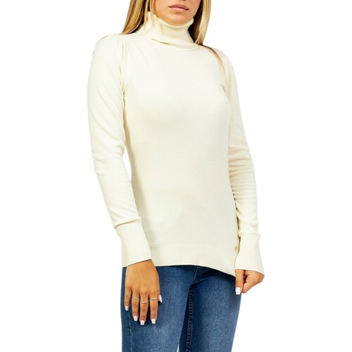 Abbigliamento Donna T-shirts a maniche lunghe Yes Zee M038-RU00 Bianco