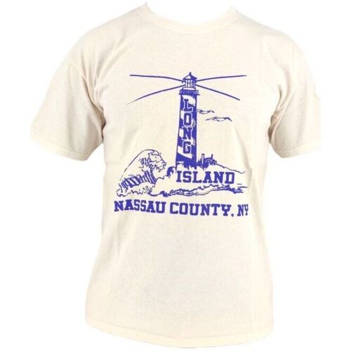 Abbigliamento Uomo T-shirt maniche corte Wild Donkey T-shirt Long Island Uomo Cream Bianco