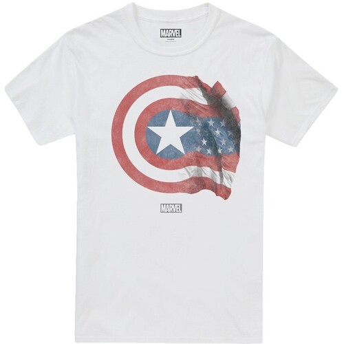 Abbigliamento Uomo T-shirts a maniche lunghe Captain America TV2235 Bianco