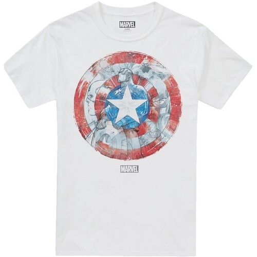 Abbigliamento Uomo T-shirts a maniche lunghe Captain America Shield Bianco