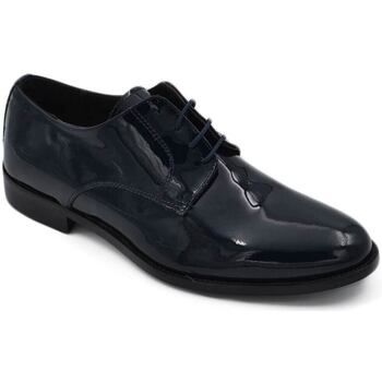 Image of Classiche basse Malu Shoes Scarpe Scarpe uomo francesina inglese vera pelle vernice lucida blu sc