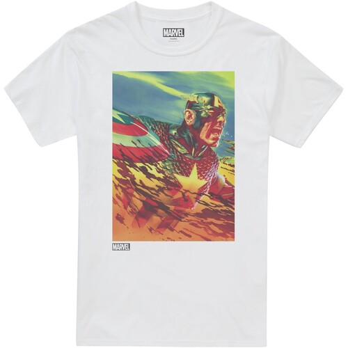 Abbigliamento Uomo T-shirts a maniche lunghe Captain America TV2243 Bianco