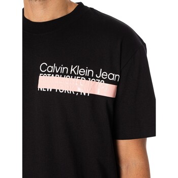 Calvin Klein Jeans T-shirt con indirizzo a strati Nero
