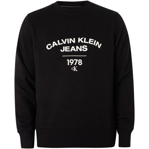 Abbigliamento Uomo Felpe Calvin Klein Jeans Felpa Varsity Curve Nero
