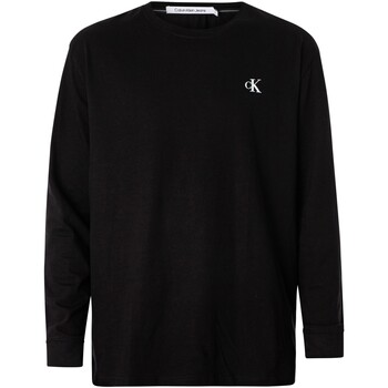 Abbigliamento Uomo T-shirt & Polo Calvin Klein Jeans T-shirt con grafica posteriore a maniche lunghe Monologo Nero