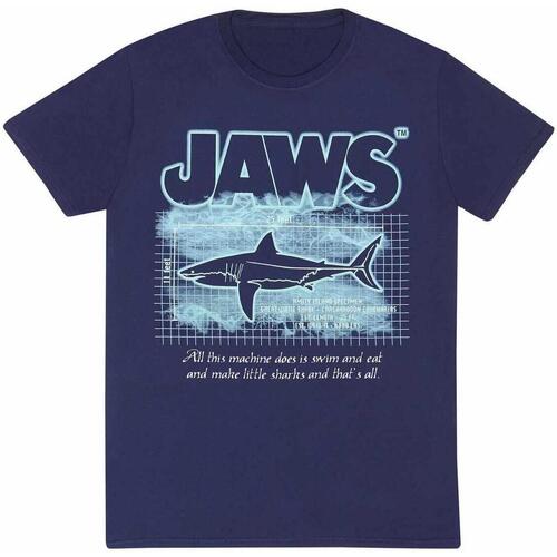Abbigliamento T-shirts a maniche lunghe Jaws Great White Info Blu