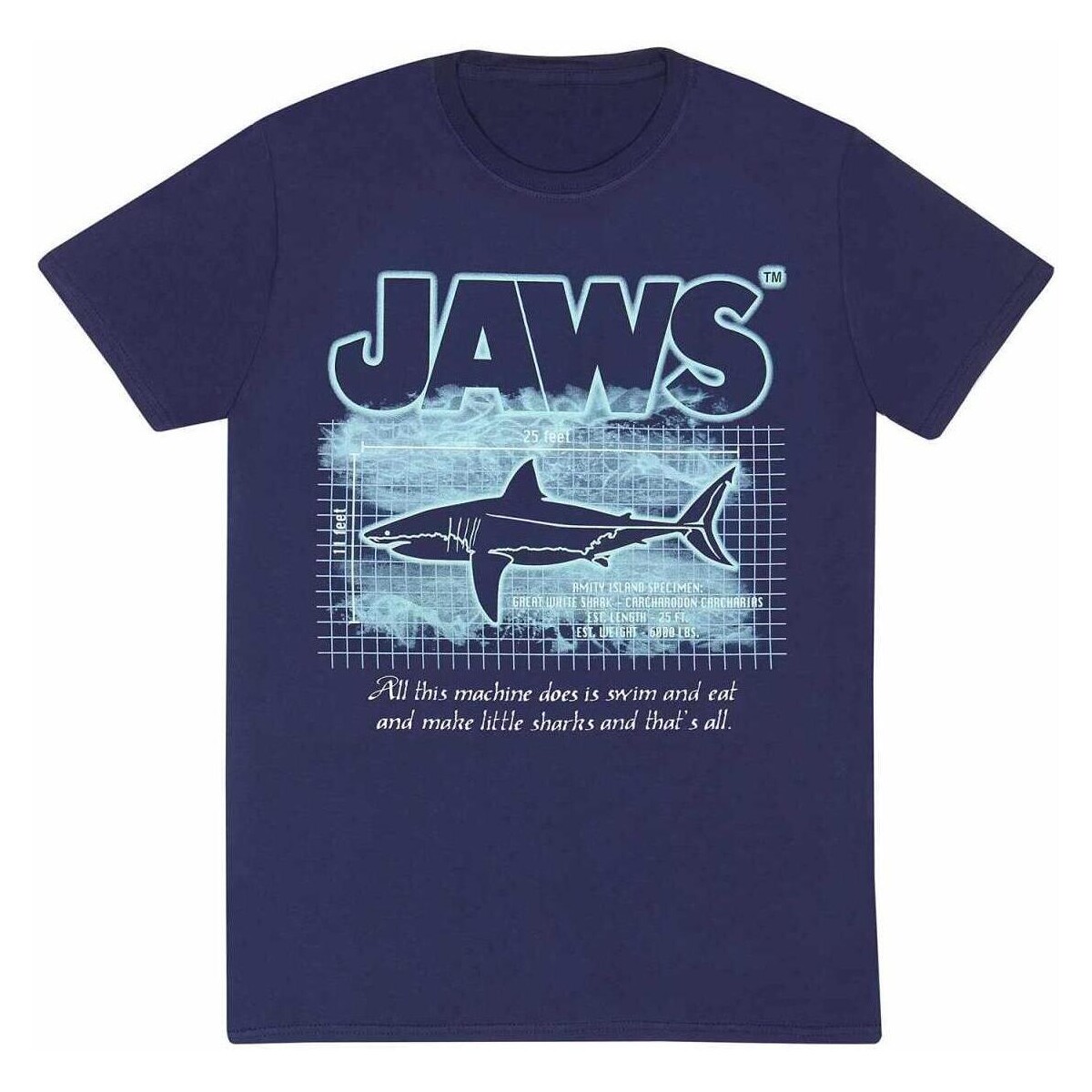 Abbigliamento T-shirts a maniche lunghe Jaws Great White Info Blu