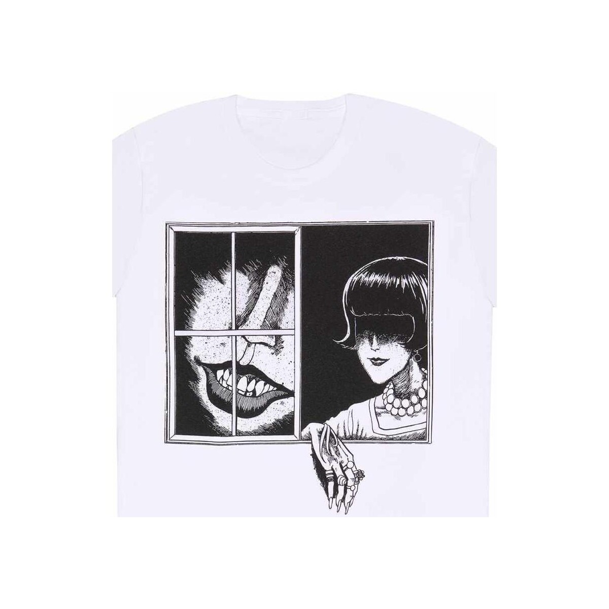 Abbigliamento T-shirts a maniche lunghe Junji-Ito HE1616 Bianco
