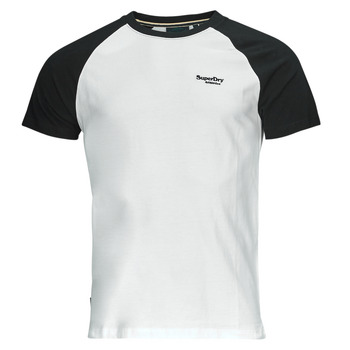 Abbigliamento Uomo T-shirt maniche corte Superdry ESSENTIAL LOGO BASEBALL TSHIRT Bianco / Nero