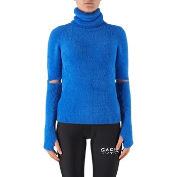 Abbigliamento Donna Maglioni GaËlle Paris Pull Dolcevita In Maglia Manica Corta Con Guanti Bluette Blu