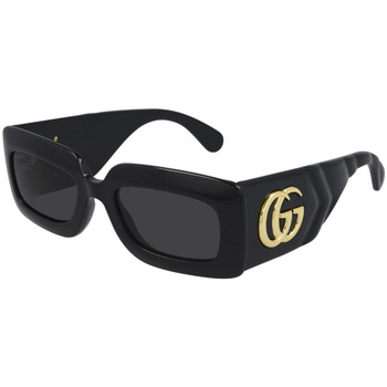 Gucci GG0811S Occhiali da sole, Nero/Grigio, 53 mm Nero