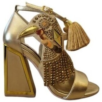 Scarpe Donna Sandali Kat Maconie Sandalo in pelle color oro con strass e pailettes Oro