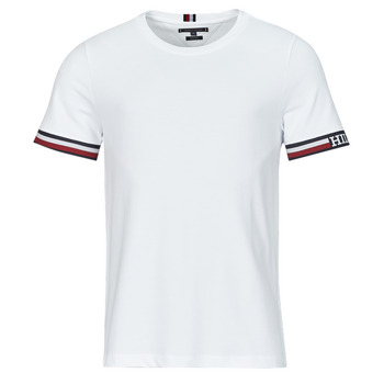 Tommy Hilfiger MONOTYPE BOLD GSTIPPING TEE Bianco
