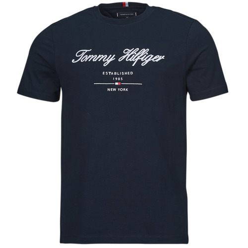 Abbigliamento Uomo T-shirt maniche corte Tommy Hilfiger SCRIPT LOGO TEE Marine