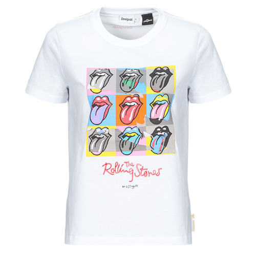 Abbigliamento Donna T-shirt maniche corte Desigual TS_ROLLINGS Bianco / Multicolore