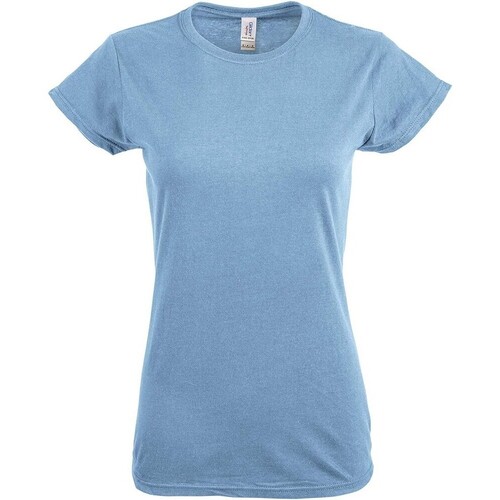 Abbigliamento Donna T-shirts a maniche lunghe Gildan Softstyle Blu