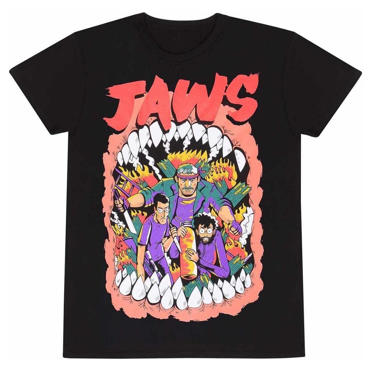 Abbigliamento T-shirts a maniche lunghe Jaws Stylised Nero
