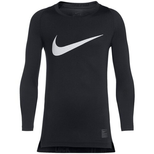 Abbigliamento Unisex bambino T-shirts a maniche lunghe Nike T-Shirt Calcio Junior  Pro Combat HyperCool Nero