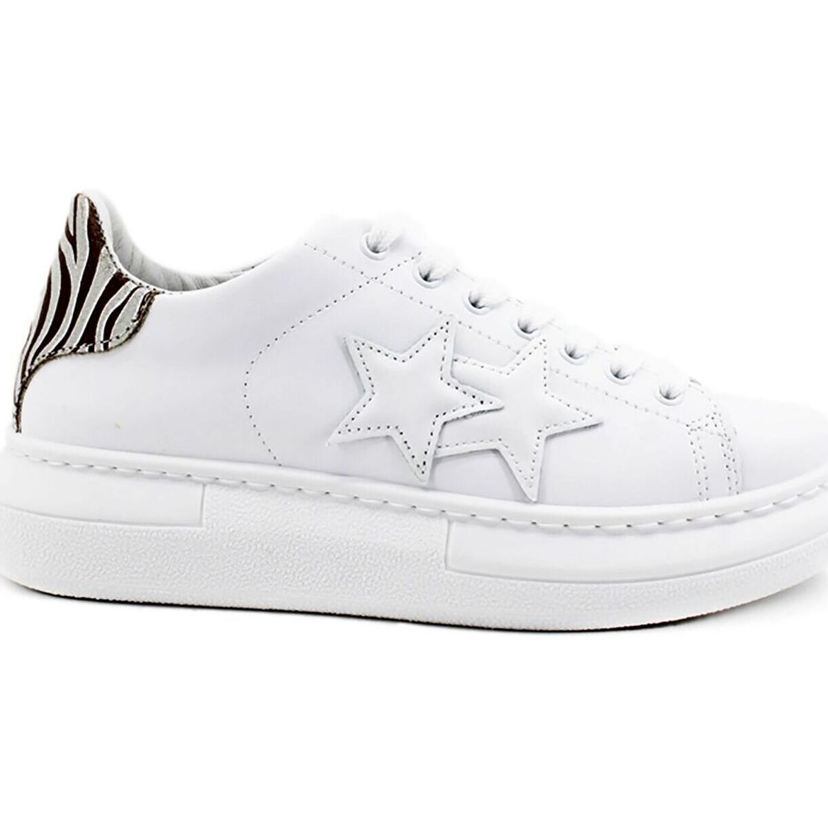 Scarpe Donna Stivali Balada Sneaker Princes Retro White Zebra Brown 2SD3256 Bianco