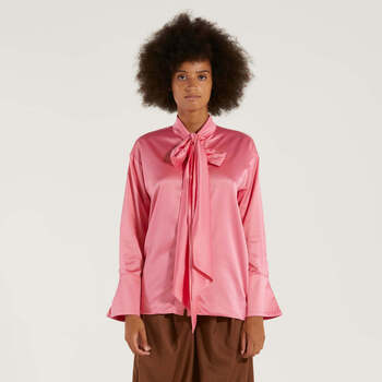 Abbigliamento Donna Camicie Actualee camicia fiocco tessuto rosa Rosa