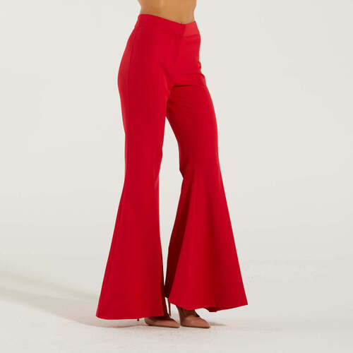 Abbigliamento Donna Pantaloni Actualee pantalone a zampa tessuto rosso Rosso