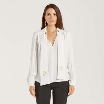 Abbigliamento Donna Camicie Elisabetta Franchi camicia con sciarpina bianca Bianco