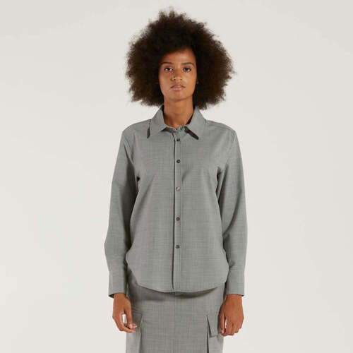 Abbigliamento Donna Camicie Solotre camicia manica lunga tessuto grigio Grigio