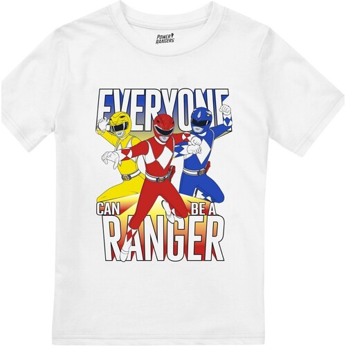 Abbigliamento Bambino T-shirts a maniche lunghe Dessins Animés Everyone Can Be A Ranger Bianco