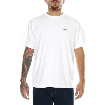 Abbigliamento Uomo T-shirt & Polo Obey M' Establihsed Works Bold Tee  White Bianco