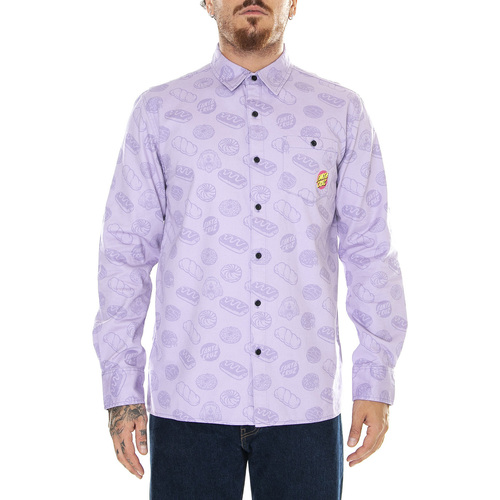 Abbigliamento Uomo Camicie maniche lunghe Santa Cruz M' McCoy Donut Dog hirt Digital Lavender Viola