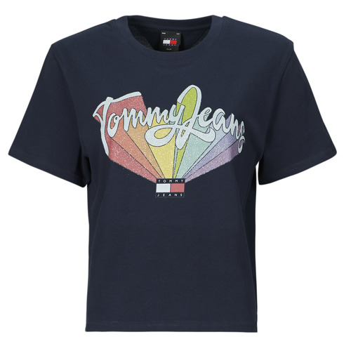 Abbigliamento Donna T-shirt maniche corte Tommy Jeans TJW BXY RAINBOW FLAG TEE Marine