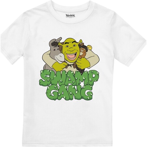 Abbigliamento Bambino T-shirts a maniche lunghe Shrek Swamp Gang Bianco