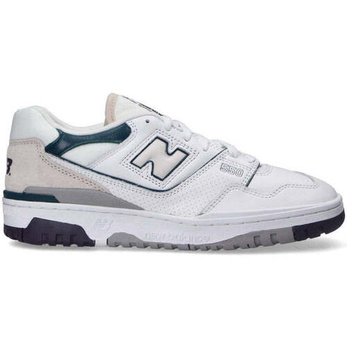Scarpe Uomo Sneakers basse New Balance 550 sneaker pelle bianca Bianco