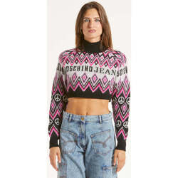Abbigliamento Donna T-shirts a maniche lunghe Moschino maglione crop fantasia multicolor Multicolore