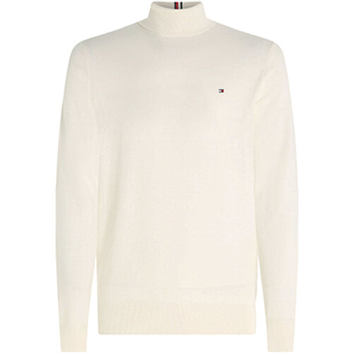 Abbigliamento Uomo Maglioni Tommy Hilfiger Dolcevita bianco con mini logo 