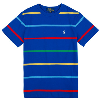 Abbigliamento Bambino T-shirt maniche corte Polo Ralph Lauren SSCNM2-KNIT SHIRTS-T-SHIRT Blu / Multicolore / Stella / Multi